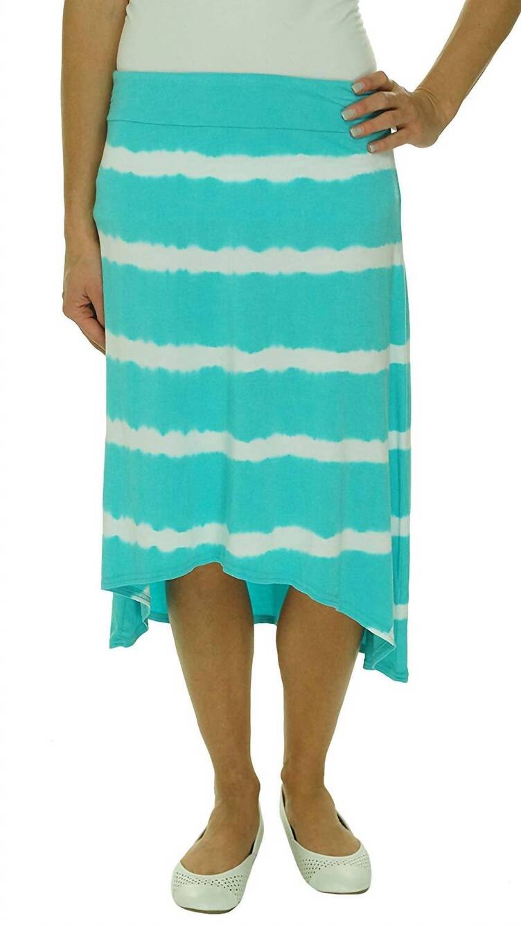 NEW SOYBU women's activewear striped hi low skirt in boardwalk